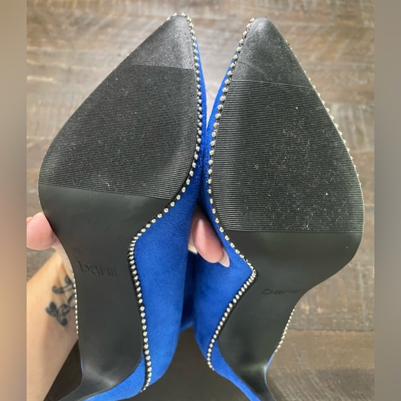 Bar lll Blue Suede Melanay Pointy Heeled Beaded Bootie Sz 8 - Picture 11 of 13